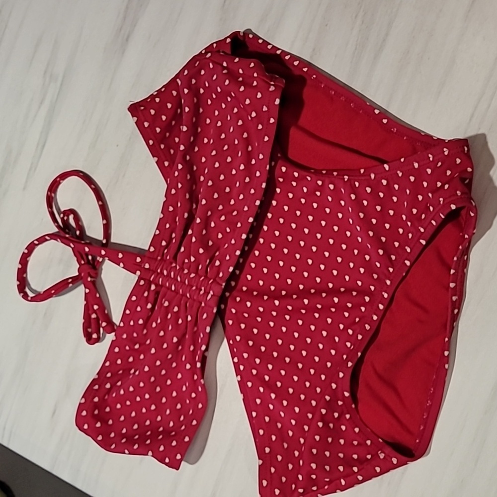 Gap kids xxl swim bikini hearts maroon